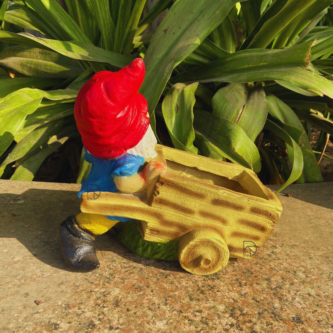 Gnome Push Cart Planter & Pot - The Decorshed