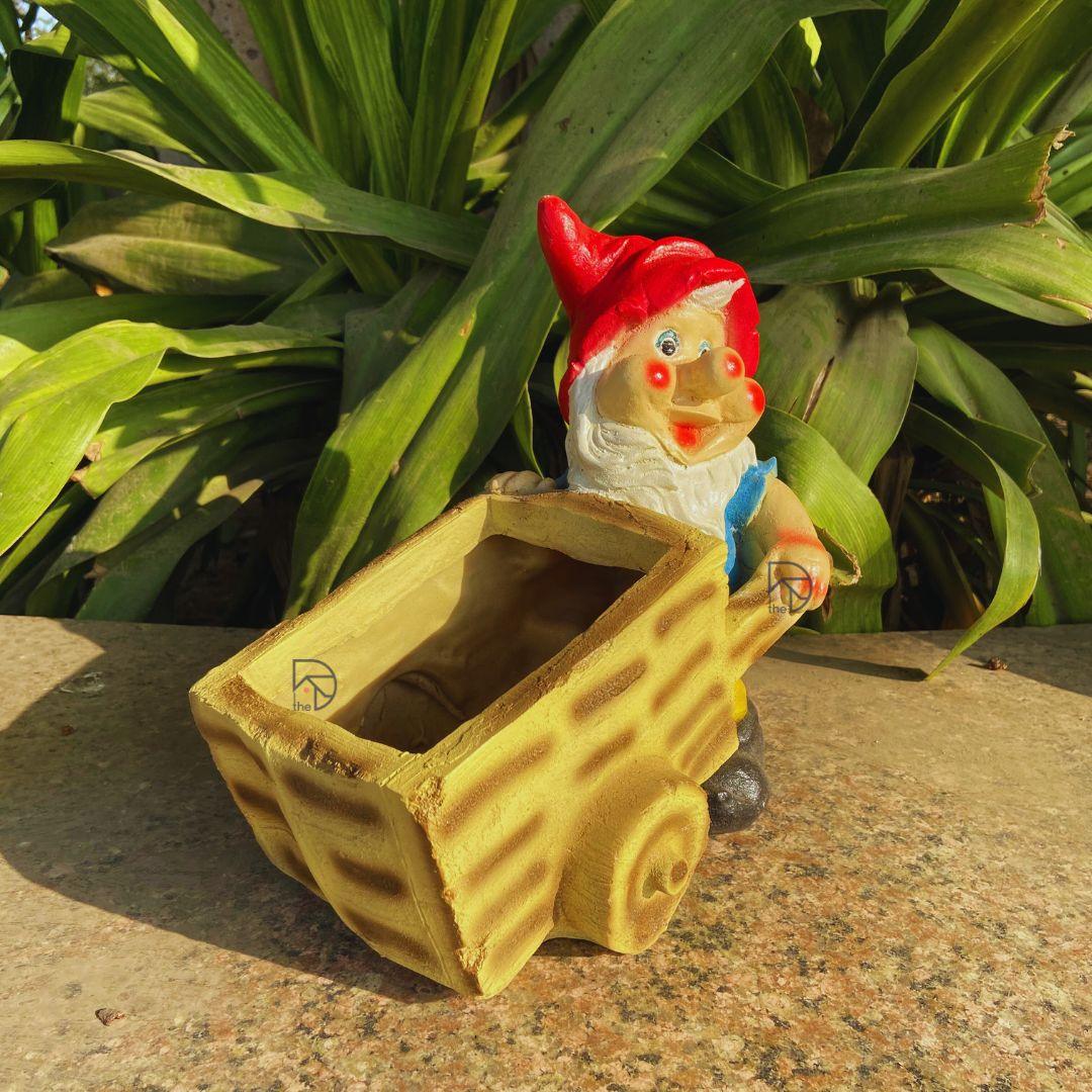 Gnome Push Cart Planter & Pot - The Decorshed