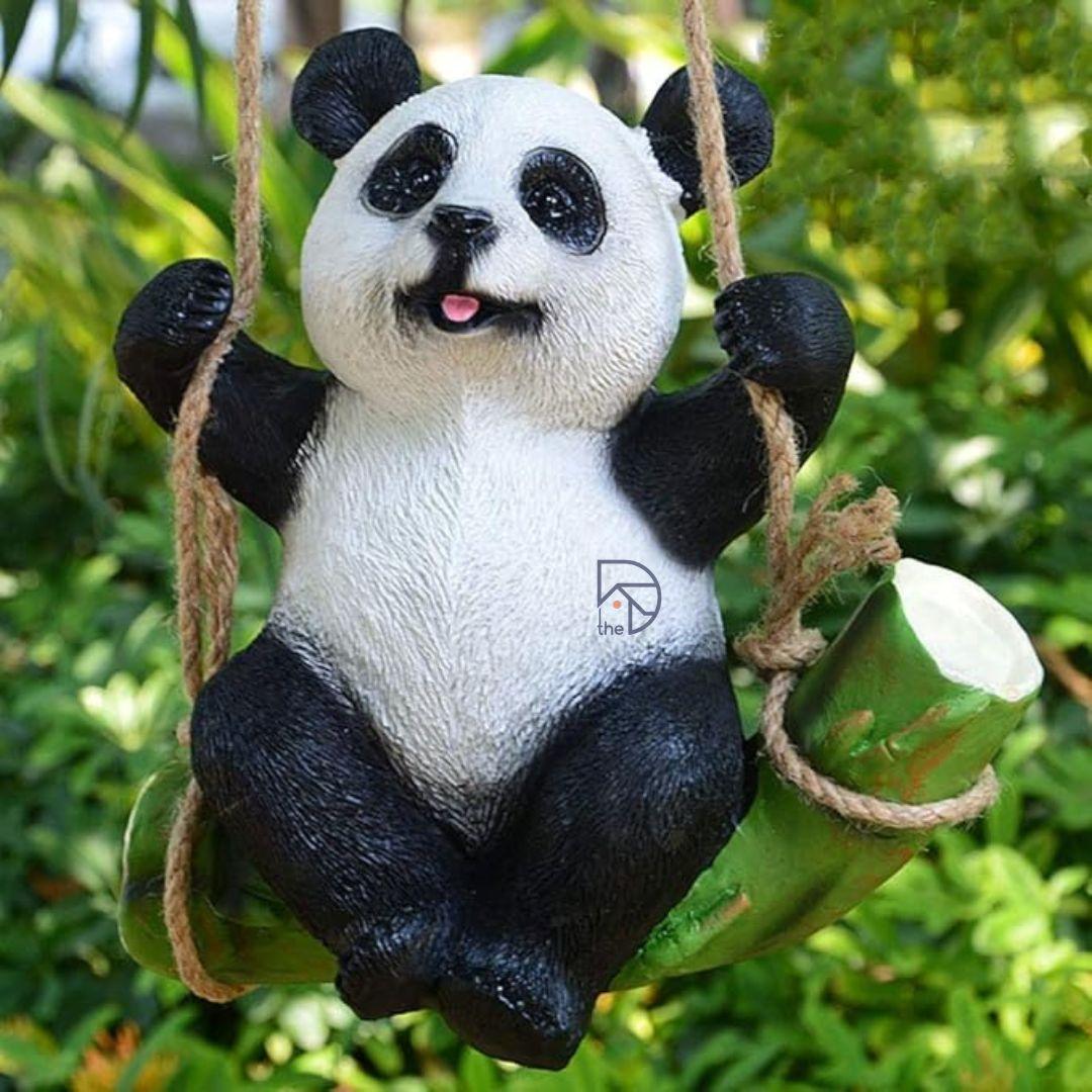 hanging panda planter Hanging Swing Panda Planter Polyresin Large