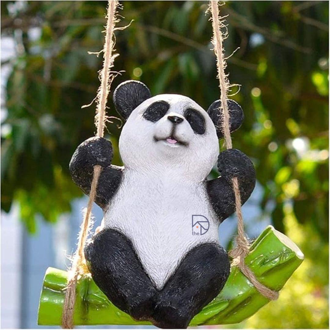 hanging panda planter Hanging Swing Panda Planter Polyresin Large