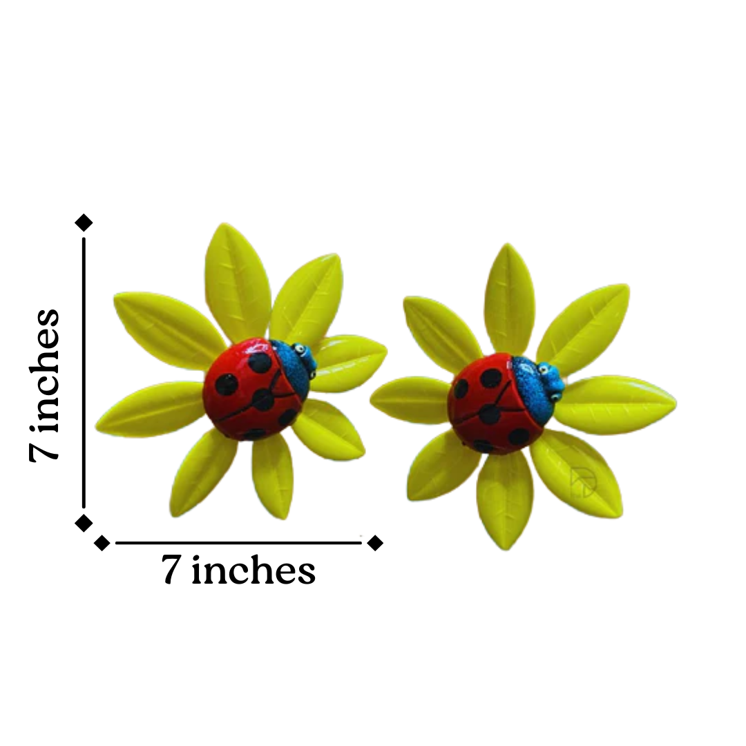 Sunflower Ladybird Garden Stake | Set of 2 Plant Pot Stakes