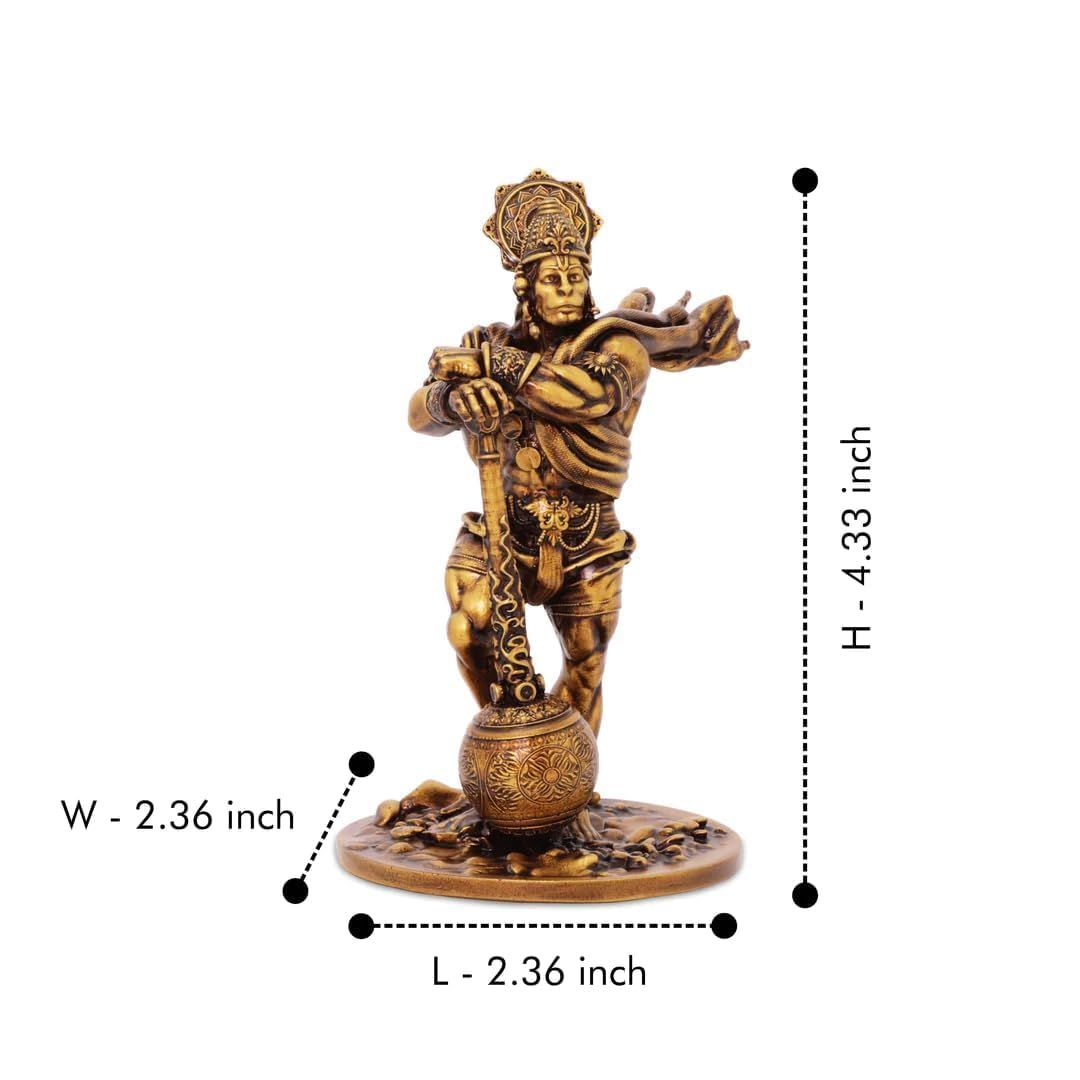 Gold Resin Hanuman Idol for Home, Car & Altar Decor