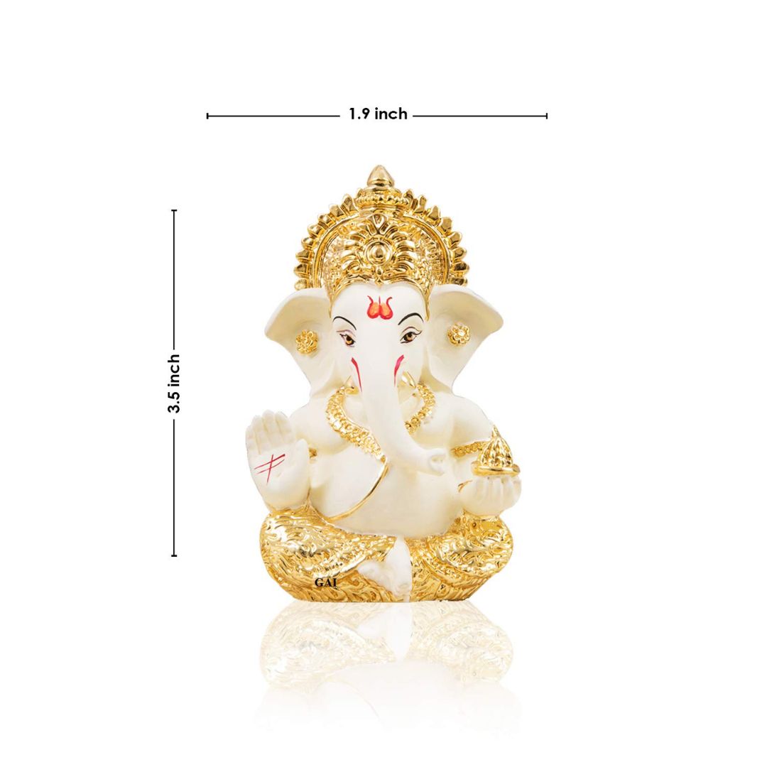 Gold Plated Ganesha Idol for Home & Office Decor