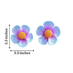 Poppy & Cosmos Flower Garden Stake | Plant Pot Stakes (Set of 2)