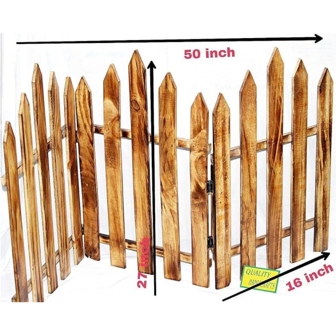 Wooden Garden Grill & Room Divider – 3-Panel Classic Folding Fence for Indoor & Outdoor Use