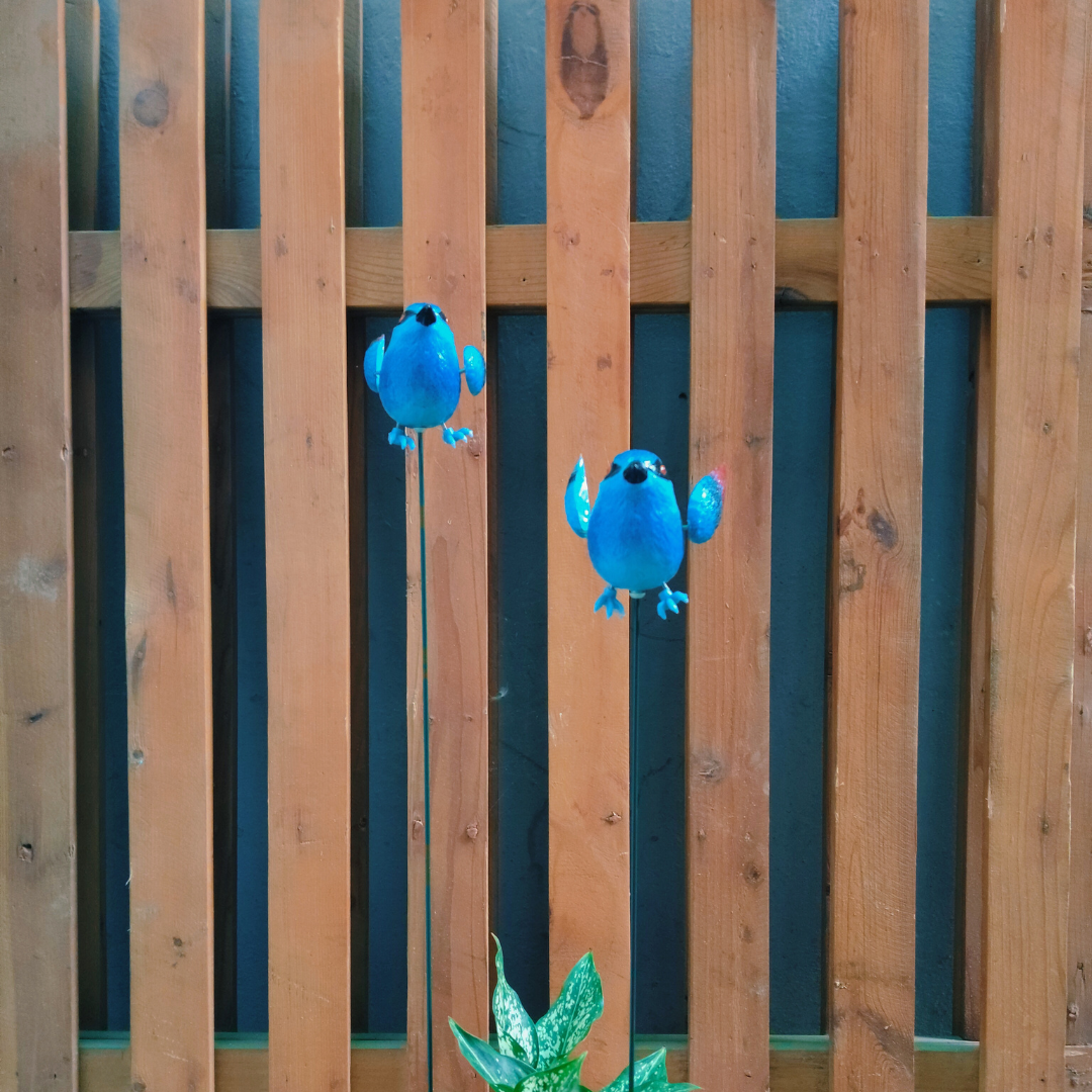 Blue Bird Garden Stake | Resin Bluebird Figurine for Pot & Outdoor Decor – Pack of 2