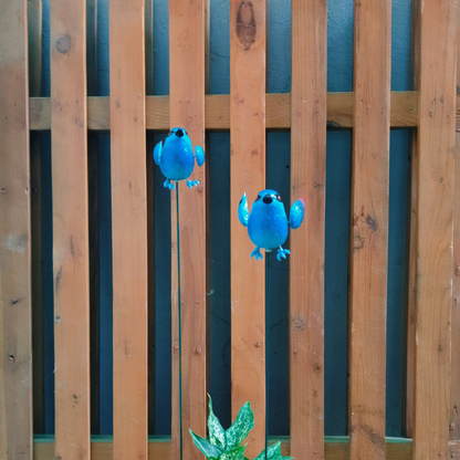 Blue Bird Garden Stake | Resin Bluebird Figurine for Pot & Outdoor Decor – Pack of 2