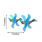 Flying Teal Duck Garden Stake | Bird Plant Pot Stakes (Set of 2)