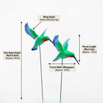 Flying Hummingbird Garden Stake Decor| Bird Plant Pot Stakes (Set of 2)