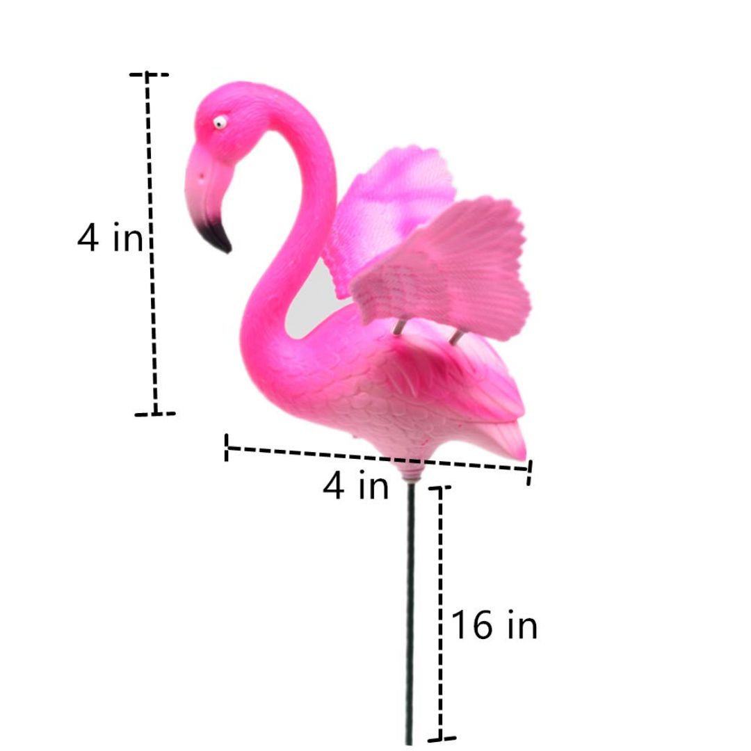 Metal & PVC Flamingo Garden Stakes (Pack of 2)
