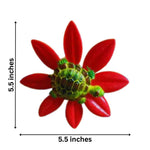 Red Flower Turtle Garden Stake | Set of 2 Plant Pot Stakes