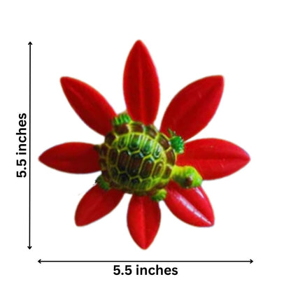 Red Flower Turtle Garden Stake | Set of 2 Plant Pot Stakes