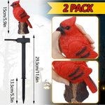 Solar Red Cardinal Bird Garden Stake Lights – 2 Pack Outdoor Decor