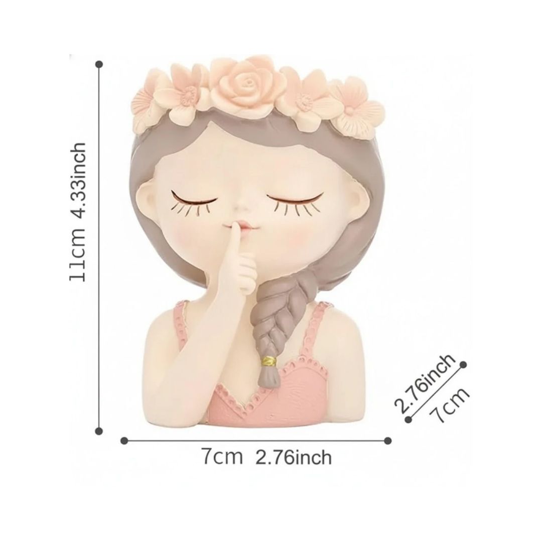 Fairy Girl Resin Planter Pot | Flower Crown Succulent Vase | Garden Decor