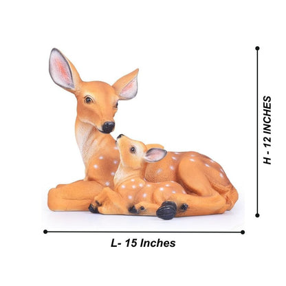 Realistic Deer and Baby Resin