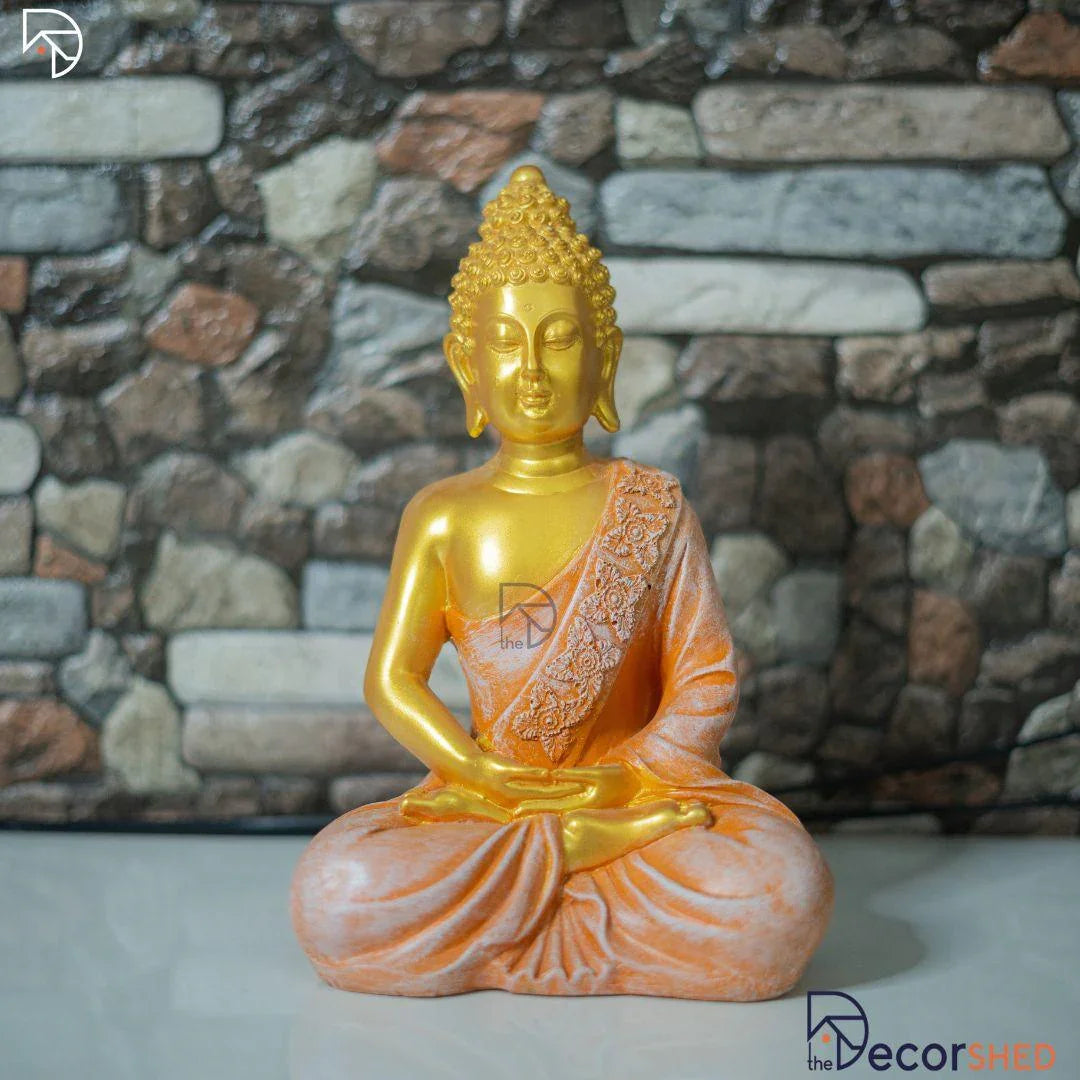Meditating Buddha Statue (Golden) - The Decorshed