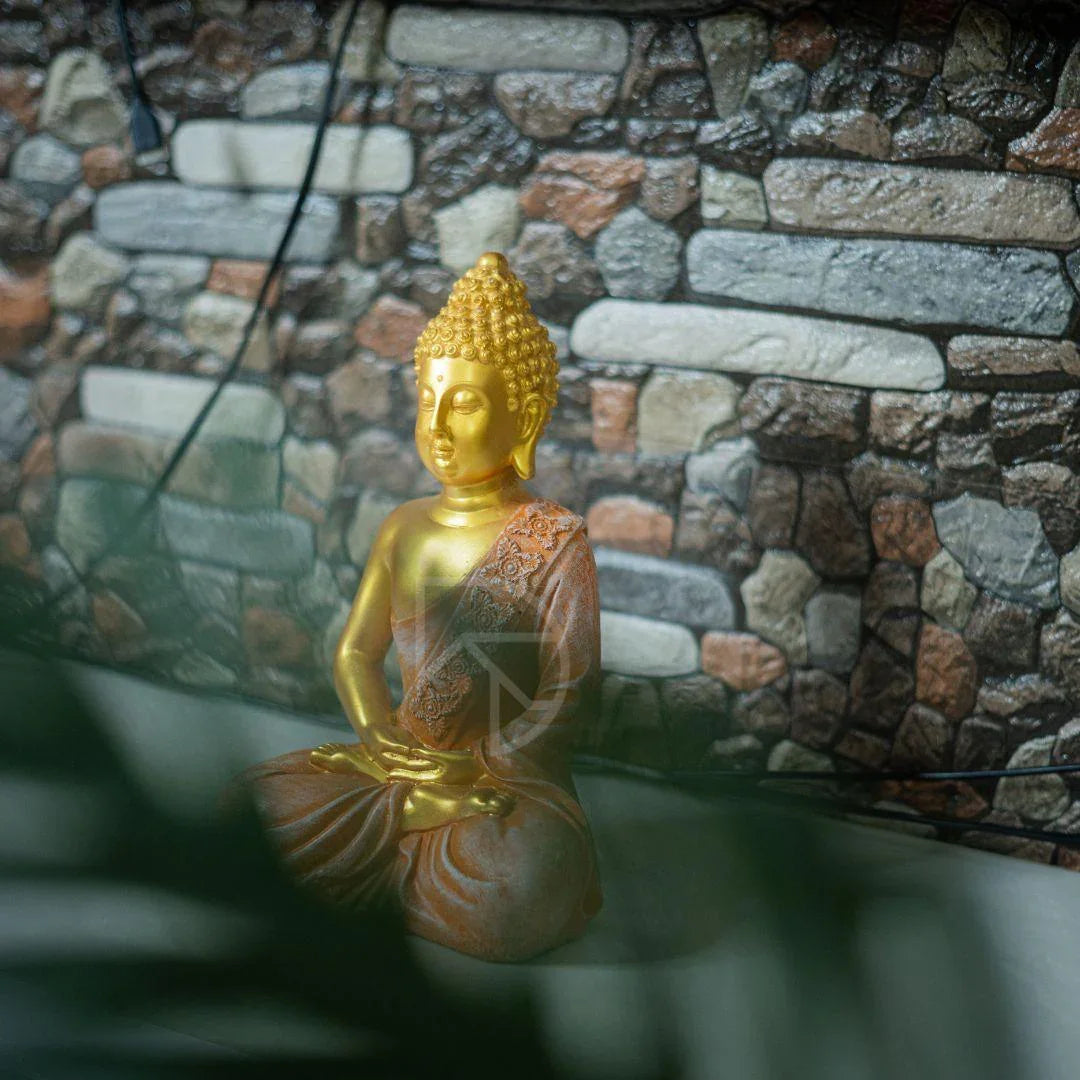 Meditating Buddha Statue (Golden) - The Decorshed
