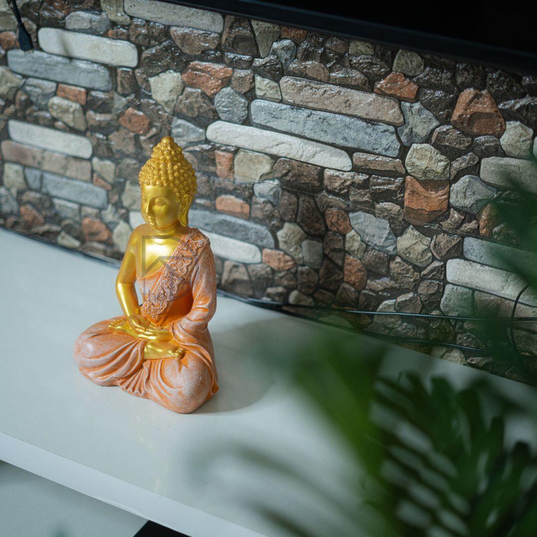 Meditating Buddha Statue (Golden) - The Decorshed