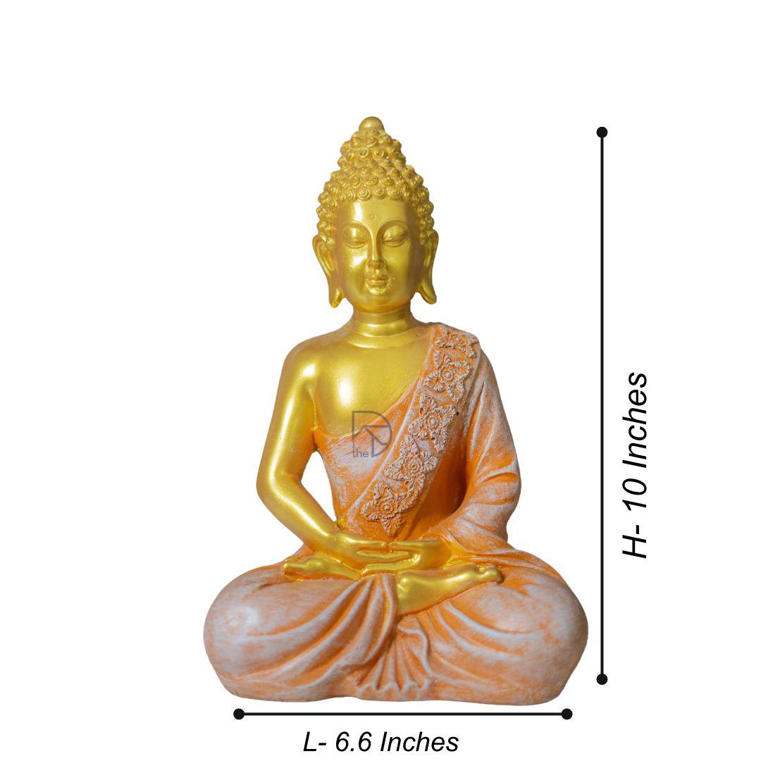 Meditating Buddha Statue (Golden) - The Decorshed