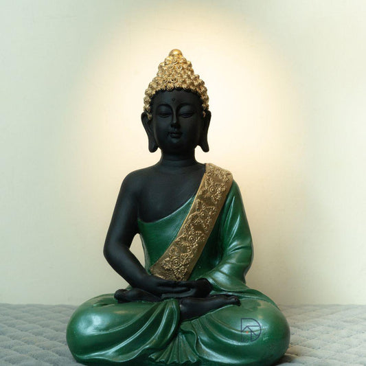 Meditating Buddha Statue (Green) - The Decorshed