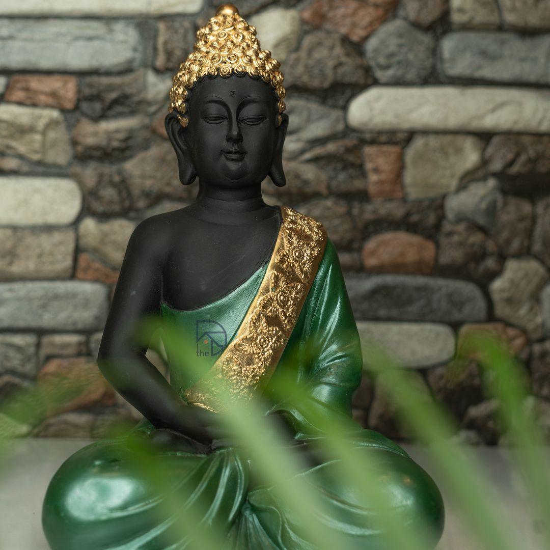 Meditating Buddha Statue (Green) - The Decorshed