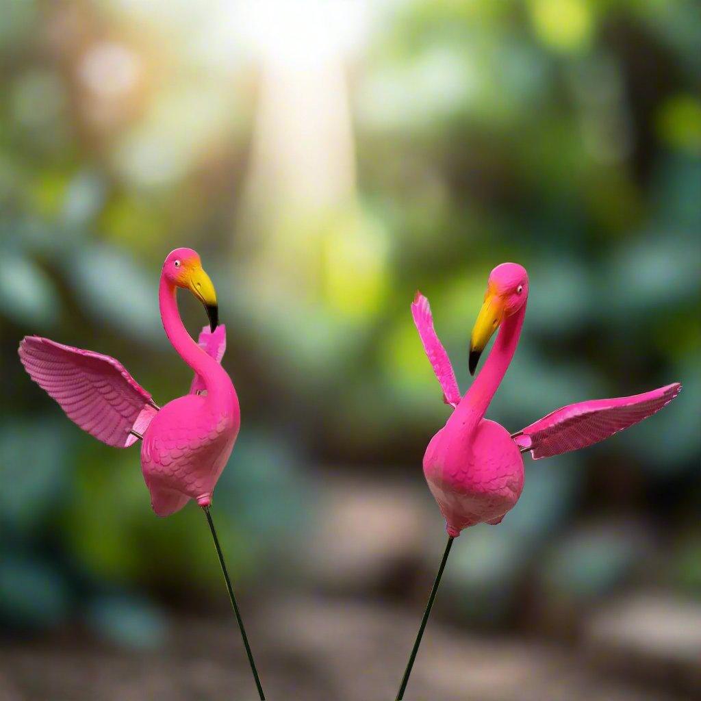 Metal & PVC Flamingo Garden Stakes (Pack of 2) - The Decorshed