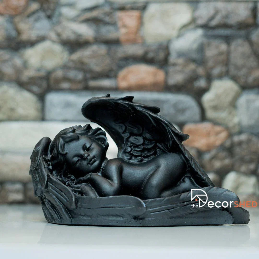 
Black Angel Statue Resin Showpiece for Home Decor – The Decorshed