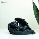 Mini Dark Angel Figurine – Matte Black Resin Home Decor Piece India