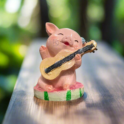 Pig with Violin Tray Display