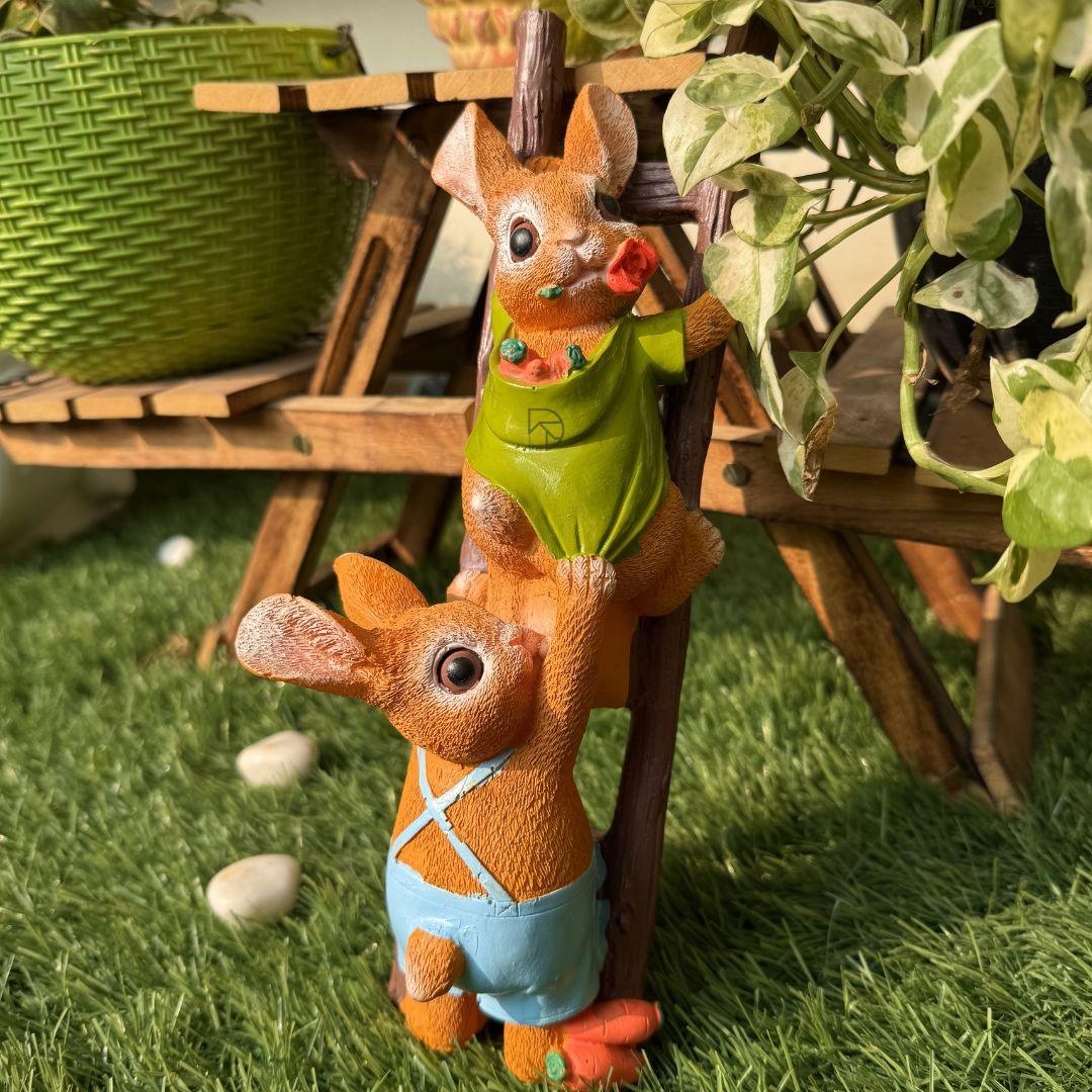 Rabbit Climbing Ladder Statue - The Decorshed