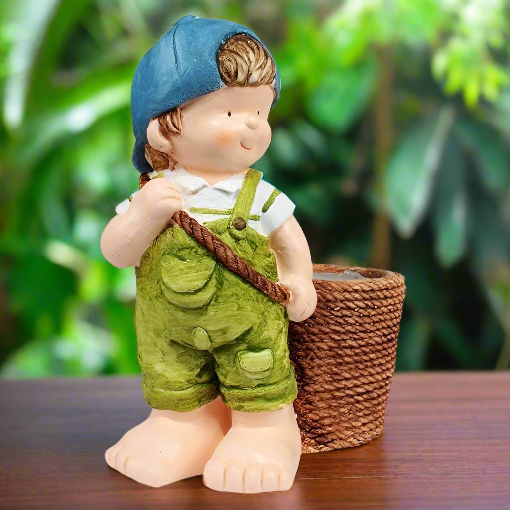 The Carrying Boy Planter Statue -    The Decorshed