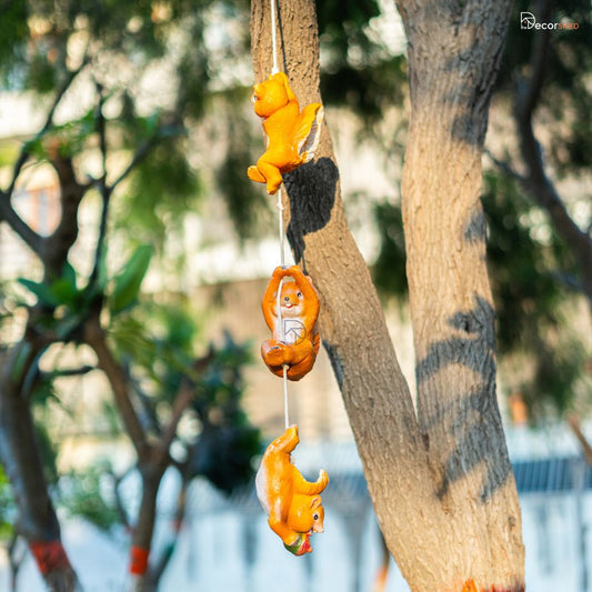 Playful Squirrel on String for Garden Decor