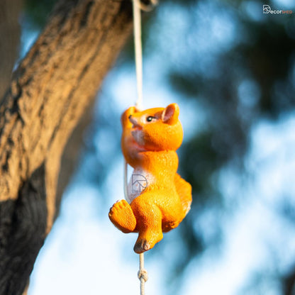 Playful Squirrel on String for Garden Decor