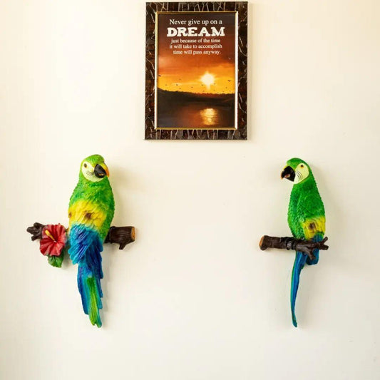 Wall Parrot on Wood for Garden Decor - The Decorshed