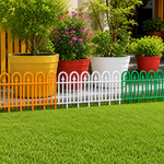 Tricolour Garden Fence Set of 6 — Decorative Plastic Lawn Edging