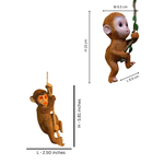 Monkey Climbing Wall & Door Combo - Resin Hanging Monkey Figurines (Set of 2)
