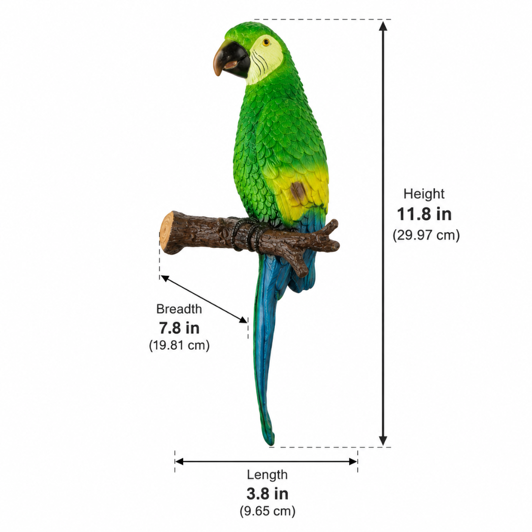 Wall Parrot on Wood for Garden Decor