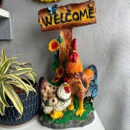 Welcome Cock Statue - The Decorshed