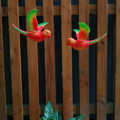 Tropical Parrot Garden Stake | Set of 2 Neon Bird Plant Pot Stakes