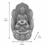 Buddha Water Fountain Statue — Meditating Buddha in Lotus Hand for Home & Garden