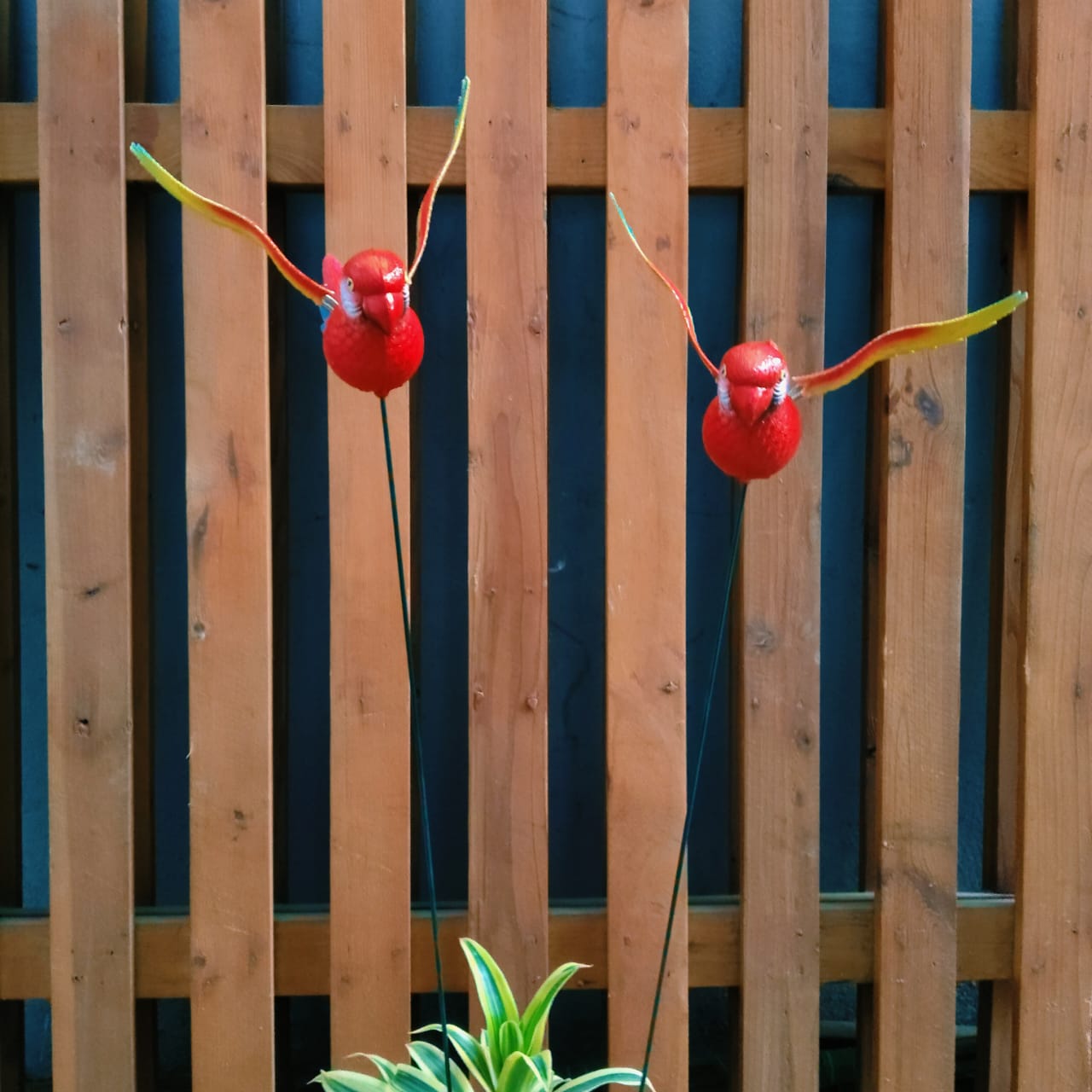 Parrot Garden Stake Decor | Bird Plant Pot Stakes (Set of 2)