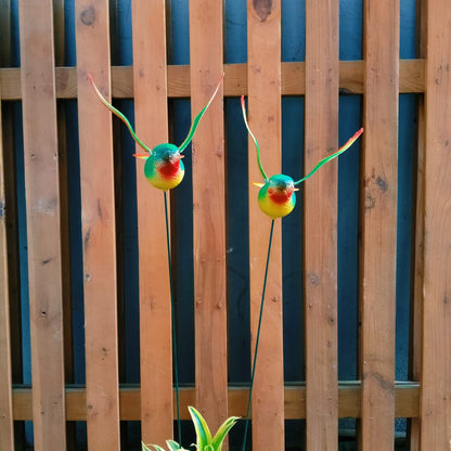 Hummingbird Garden Stakes – Set of 2 Decorative Bird Plant Picks