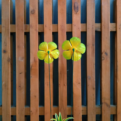 Poppy & Cosmos Flower Garden Stake | Plant Pot Stakes (Set of 2)