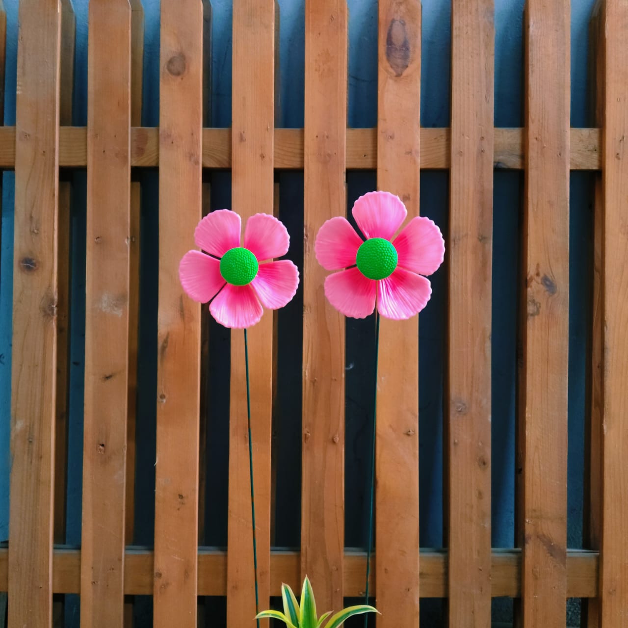 Poppy & Cosmos Flower Garden Stake | Plant Pot Stakes (Set of 2)