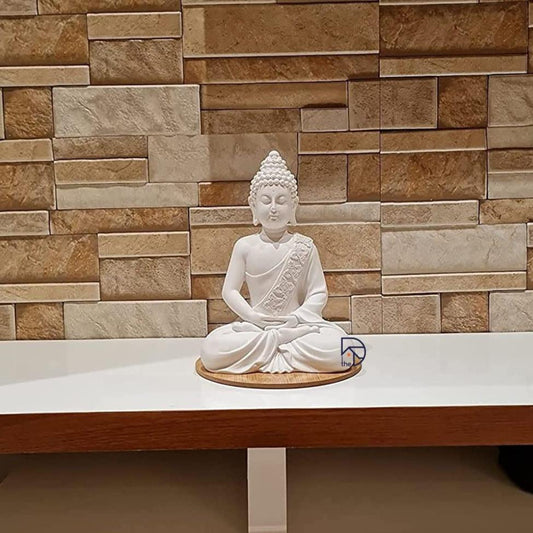 White Buddha Statue 10" - The Decorshed