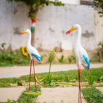 White Crane Statue for Garden Decor (Pack of 2) - The Decorshed