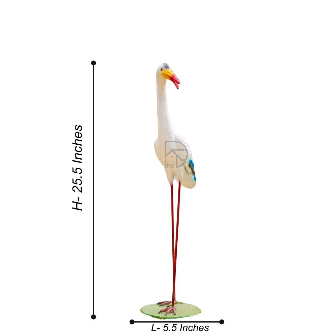 White Crane Statue for Garden Decor (Pack of 2) - The Decorshed