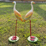 White Metal leg Crane showpiece - The Decorshed