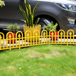 Pack of 5 amber yellow PVC decorative garden border fence panels for outdoor garden decor - alternate view 6