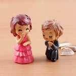 Miniature Proposing Couple for Bonsai Tray Decor